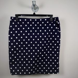 Navy Blue Polka Dot Pencil Skirt size 14